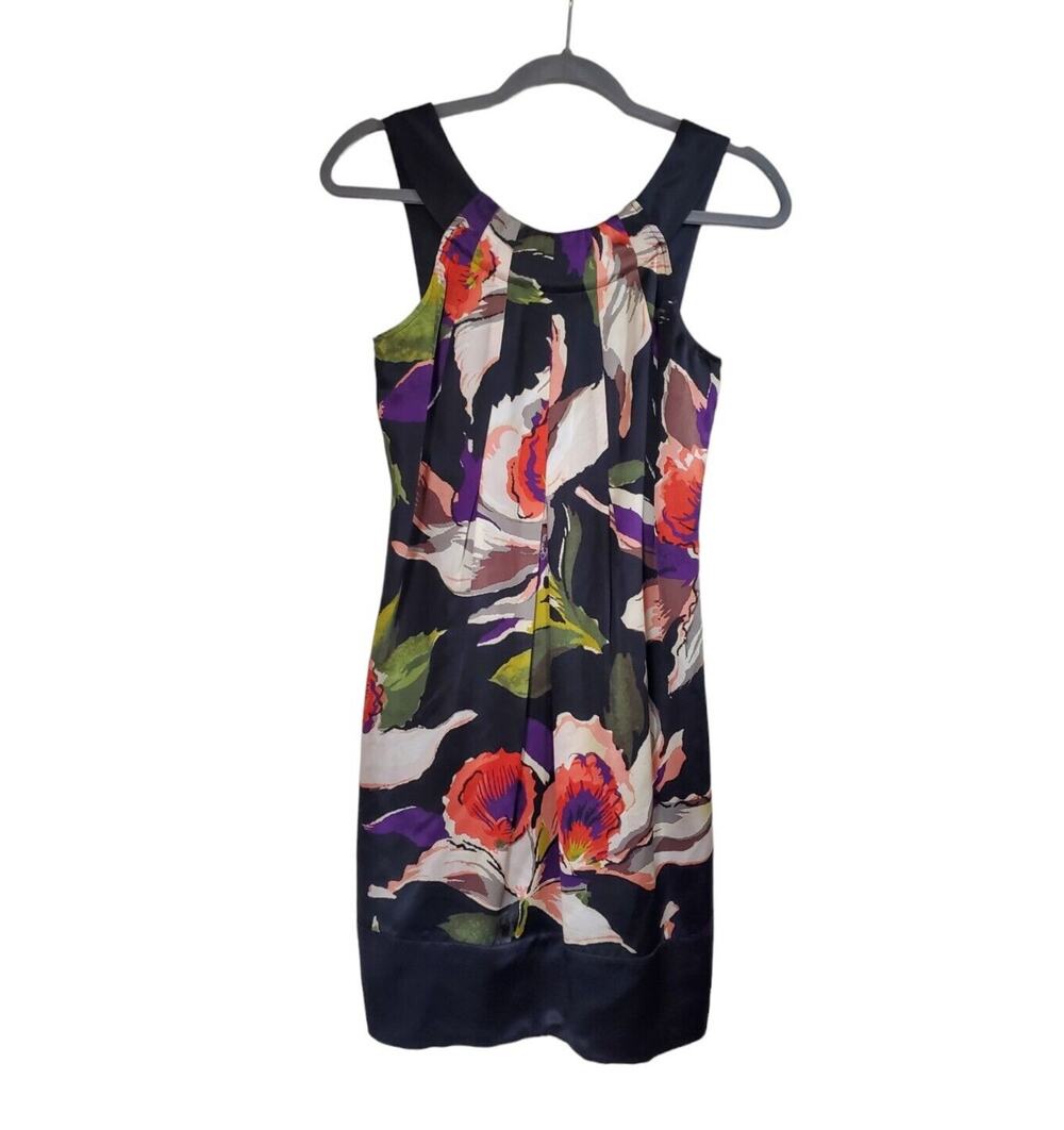 Ted Baker 100% Silk Lambey Floral Sleeveless Cocktail Mini Dress w/ Tie, Size 2